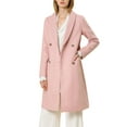 thumbnail image 2 of Allegra K Women's Shawl Collar Double Breasted Chevron Belt Leisure Long Blazer, 2 of 6