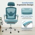 thumbnail image 6 of CONCETTA Ergonomic High-Back Mesh Office Chair with Footrest, Headrest, Lumbar Support, and Armrests, Reclining Computer Desk Chair on Wheels for Home Office Tasks, Blue, 6 of 10
