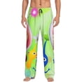thumbnail image 2 of Lsque Pikmin Print Men's Pajama Pants, Lounge Pant - Comfortable Home Wear,Elastic Waistband, Stylish Design-Small, 2 of 9