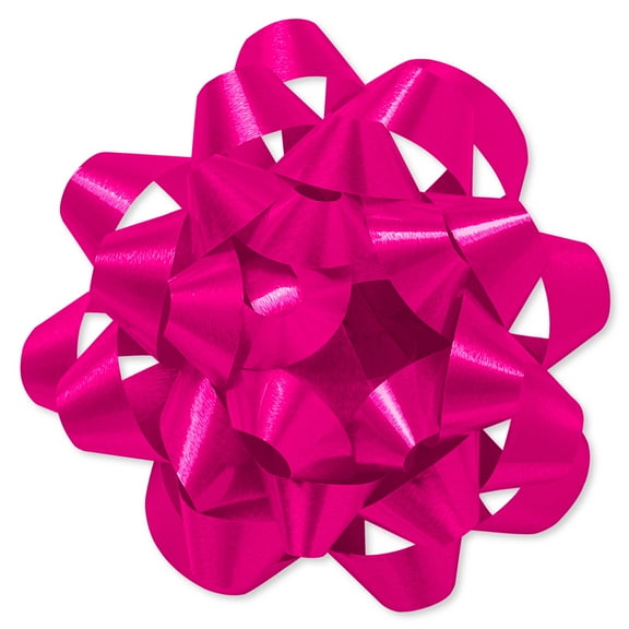 American Greetings 4.25 in. Pink Confetti Poly Gift Bow (1-Count)