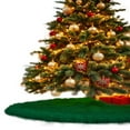 thumbnail image 4 of FabricLA Kelly Green Faux Fur Tree Skirt Cut - 30 Inches with Rounded Edges (No Backing) for Holiday Decor, 4 of 8