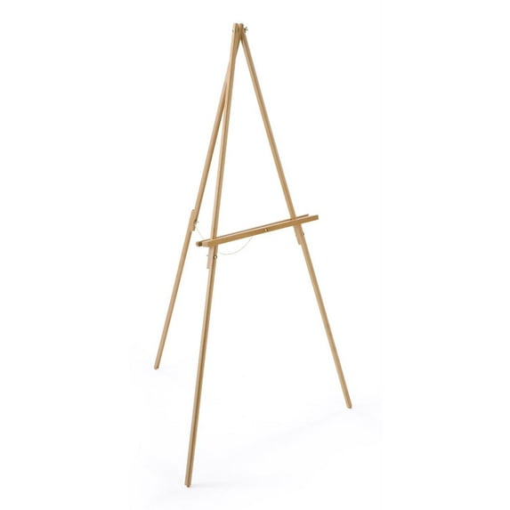 Set of 2 - Wooden Floor Easel Stand for Displaying Artwork, 59.5 inches tall - Natural Wood (EWEASELNT1)
