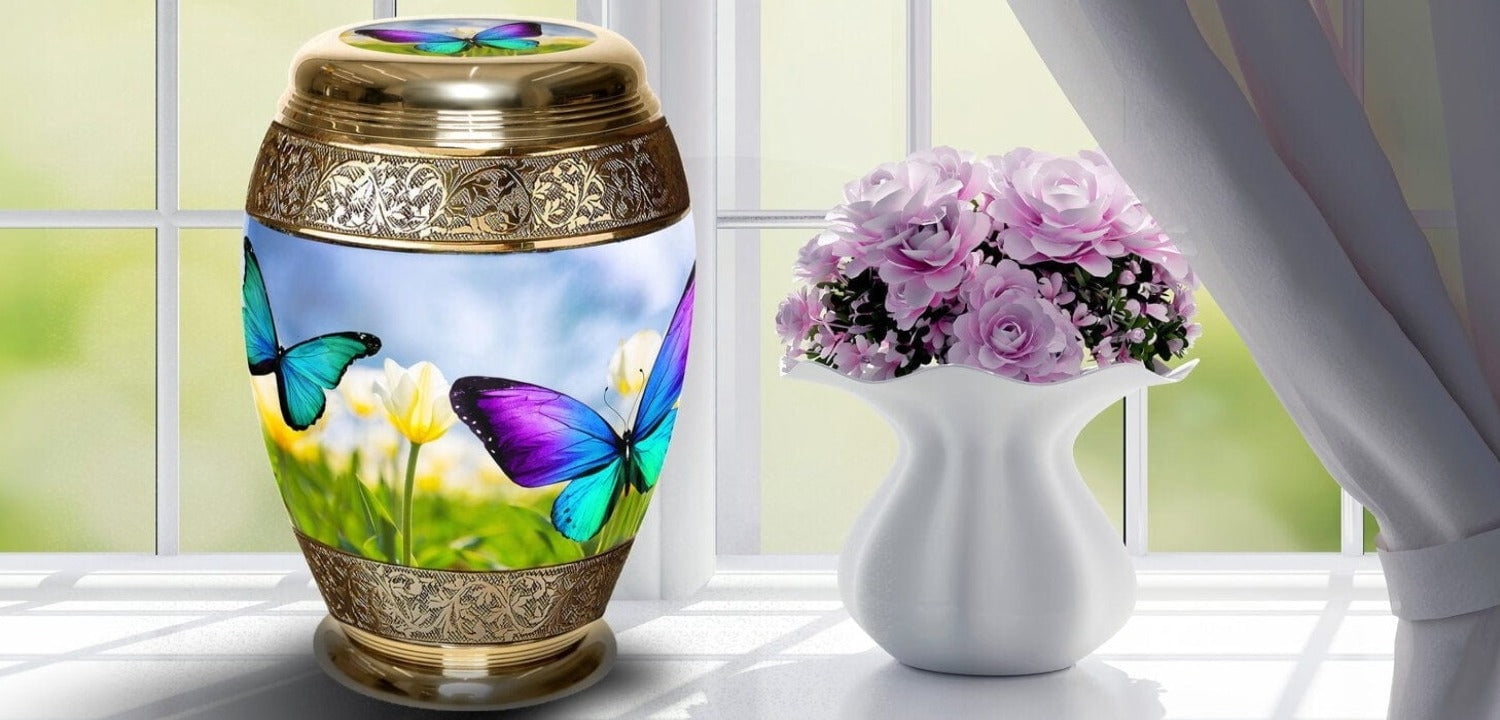 Wild Butterflies Urns for Cremation Ashes Large Urn XL or Small Keepsake Urns for Human Ashes & Urns for Human Ashes for Home or Burial Small Urns for Human Ashes Set of 4