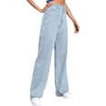 thumbnail image 4 of Sweatpants That Look Like Jeans Boyfriend Jeans Sweatpant Jeans High Waisted with Pockets Cute Sweatpants, 4 of 6
