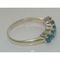 thumbnail image 5 of LBG British Made 9k White Gold Natural Blue Topaz Womens Eternity Ring - 33 size options - Size 9, 5 of 8