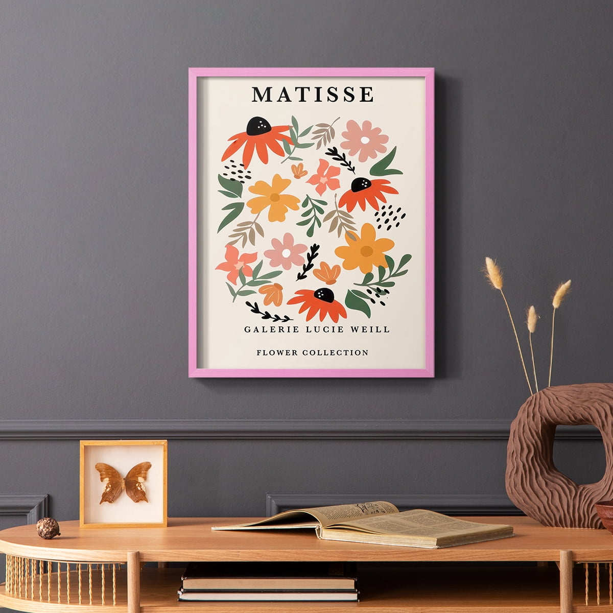 Matisse CXCI Framed Print in Pink Solid Wood 11 x 14 Framed Print
