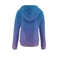 thumbnail image 5 of Women's Gradient Print Long Sleeve Hooded Sweatshirt Pullover Top Casual Button Front Drawstring Pocket Comfortable Winter Wear Loose, 5 of 6