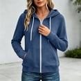 thumbnail image 7 of Guluxicc Womens Hooded Jacket with Pockets Full Zip Drawstring Long Sleeve Solid Jackets for Everyday Fall Winter, 7 of 7