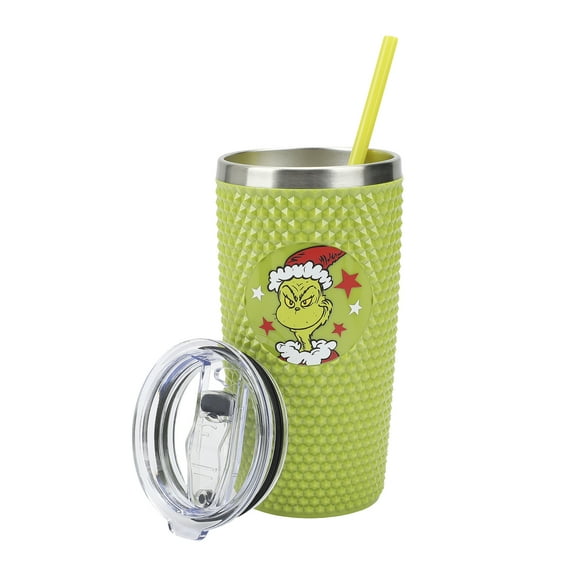 The Grinch Character Wreath Green 20 Oz Stainless Steel Spiked Tumbler