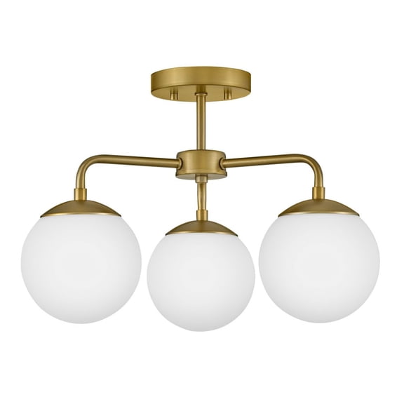 84203LCB Lark Julep - 15W 3 LED Medium Semi-Flush Mount In Modern-12.75 Inches Tall and 20 Inches Wide-Lacquered Brass Finish