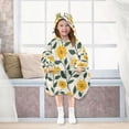 thumbnail image 7 of Wearable Blanket with Sleeves and Pocket Oversized Hooded Sweatshirt 3-14 YR Yellow Daisy Flowers S, 7 of 7