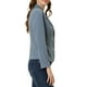 thumbnail image 4 of Blazer de trabajo para mujeres INSPIRE CHIC con solapa, manga larga, traje blazer en gris azul, talla 2XL, 4 of 7