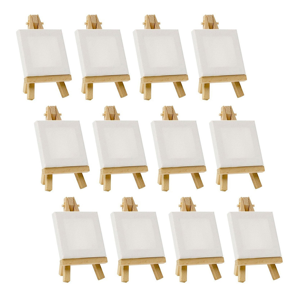 Set Mini Blank Canvas Painting Canvas With Acrylic Paint Easel Art  Supplies Artist Stationery Kids Gifts Xinxinyy