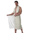 thumbnail image 4 of Colevkie Men's 2 Pieces Bath Wrap Set Shower Skirt & Bath Towel Quick Drying Absorbent Beach Towel Bathroom Towel Polyester with Pocket Home Sauna Spa Printed Stripes Pattern, 4 of 7
