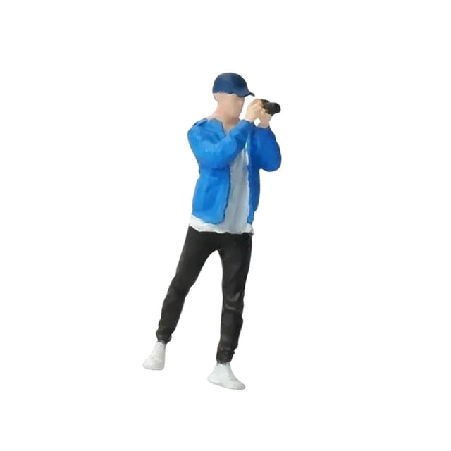 Painted 1/64 Photography Boy Desktop Diorama 1/64 Ornament Train Layout DIY Projects