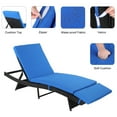 thumbnail image 4 of EDOEMSE 193*68*33cm S Shape Iron Frame Black Embossed Blue Cushion Woven Rattan Bed, 4 of 12