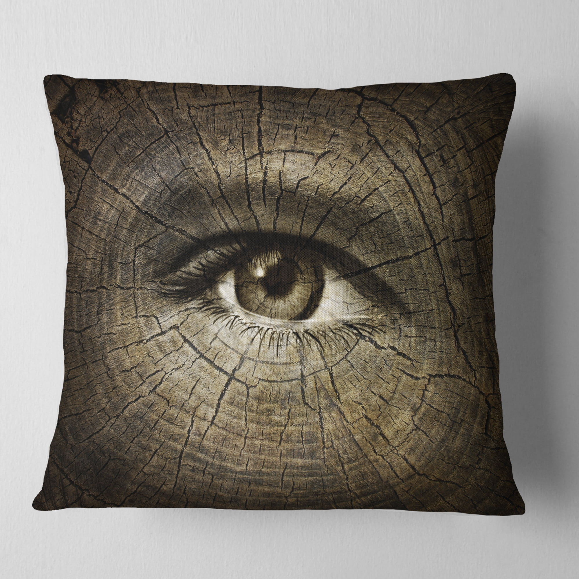 Designart Aging Eyes - Abstract Throw Pillow - 16x16