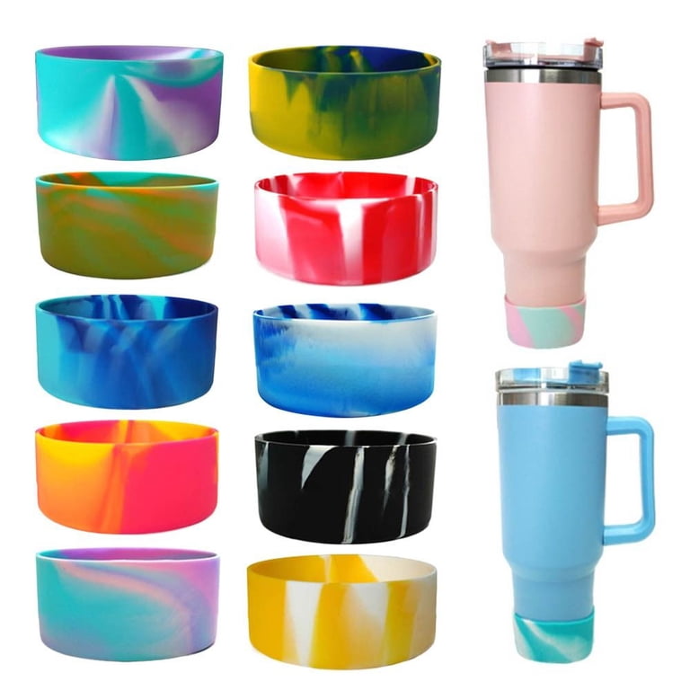 Silicone Boot Sleeve For Water Bottles - 9cm Anti-Slip Bottom Cover, Universal Fit For 32-40 Oz Tumblers, Protective Cup Sleeve, Yellow