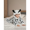 thumbnail image 5 of BemeyourBBs Toddler Dog Costume Romper Black Spotted Print Zipper Hooded Jumpsuit, 5 of 9