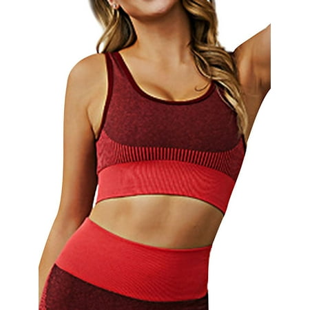 

Women Solid Color Sleeveless Active Sports Bra