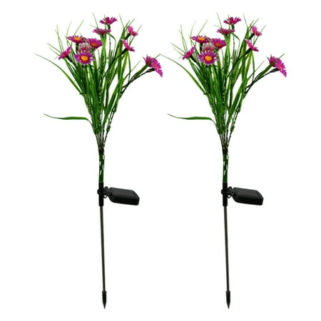 

2pcs Garden Decor Lawn Artificial Chrysanthemum Parks Led Solar Ground Lamp Yard