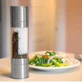 thumbnail image 2 of Sea Salt And Pepper Grinder, Stainless Steal 2 In 1 Dual Chambers, Seasonings Spices Mill With Adjus, 2 of 5