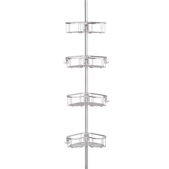 Utopia Alley PC3AL Flat Shelf Rustproof Corner Shower Caddy Satin Chrome