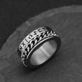 thumbnail image 2 of 14K White Gold Chain Spinner Finger Ring for Men Rotate Rotating Anxiety Fidget Rings Punk Rock Jewelry, 2 of 6