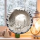thumbnail image 4 of Renos Decoración de Navidad Decoraciones de Navidad de Acrílico Circular, Renos Colgando Signos, Decoraciones de Pared de Vacaciones Chimenea Decoraciones de Navidad, 4 of 6