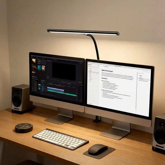 Coliware Desk Lamp, LED Adjustable Table Lamp with 360°Flexible Gooseneck Clamp On Design 3 Color Modes, Modern Eye-Caring Desk Light, Space-Saving Home Office Essential