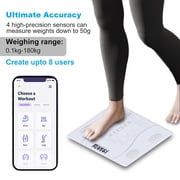 Intelligent Body Fat Scale, a Simple and Practical Digital Scale That can be Connected to a Mobile Digital Bathroom Scale to Display BMI, Body Fat, Muscle Mass, and Durable Weight Scale (White)