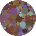 thumbnail image 1 of Ahgly Tapis Rond Lavable en Machine Intérieur Transitionnel Rose Poussière Violet, 3 Pieds Rond, 1 of 7