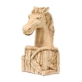 thumbnail image 2 of Figura de cabeza de caballo, adorno de escritorio de resina, escultura artesanal, decoración para el año Nuevo chino, para oficina, estantería o sala Imitación de madera, 2 of 9