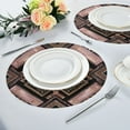 thumbnail image 4 of 15.4" Round Placemat Set of 1 Polyester Fabric Place Mats Non-Slip Dining Kitchen Table Mats for Kitchen Party Decor Retro Style Shape Pattern, 4 of 5