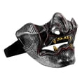 thumbnail image 2 of Scary Half Mask for Halloween Party and Cosplay Style Events in Silver Plastic with Costume Accessory 1piece, 2 of 4