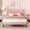 Pink, variant on VIPLOV Full Size Bed Frame , Modern Fabric Upholstered Platform Bed Frame with Strong Wood Slat Support, Easy Assembly,PINK