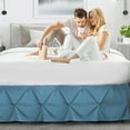 thumbnail image 6 of Nestl 14" Tailored Pinch Pleated Bed Skirt - Hotel Luxury Double Brushed Microfiber Pintuck Decorative Dust Ruffle, King, Blue Heaven, 6 of 9