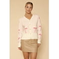 thumbnail image 4 of Miss Sparkling Cropped Knit Bow Cardigan with Pockets, 4 of 5