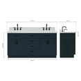 thumbnail image 3 of Ariel Hepburn 67 Inch Double Rectangle Sink Vanity With Carrara White Marble Countertop With 1.5 Edge In Midnight Blue, 3 of 9