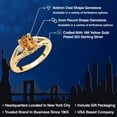 thumbnail image 2 of 18K Yellow Gold Plated Silver Orange Red Madeira Citrine and White Moissanite 3 Stone Engagement Ring for Women | 1.18 Cttw | Oval 8X6MM | Round 2MM | Gemstone November Birthstone | Size 5, 2 of 6