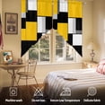 thumbnail image 5 of Yellow Black Swag Curtain Valance for Windows, Geometric Contemporary Abstract Color Block Window Treatments Short Swag Topper for Kitchen Windows Bathroom Bedroom, 36"x45", 5 of 8