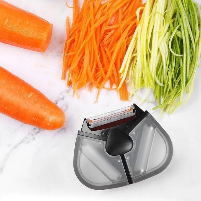 Mini cortador de verduras 3 en 1 para cocina, pelador de patatas de acero inoxidable, triturador y rebanador para repollo, manzana y zanahoria (1 unidad)