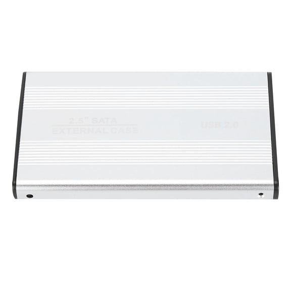 Ultra Slim 2.5 Inch Hard Drive Enclosure USB 2.0 SSD Storage Box Portable Aluminum Alloy External Caddy Station (5.11 x 3.14 x 0.78 inches / 13.0 x 8.0 x 2.0 cm), Silver