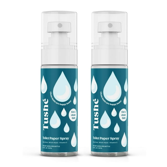 Toallita húmeda desechable en aerosol TUSHÉ, 118 ml (paquete de 2)