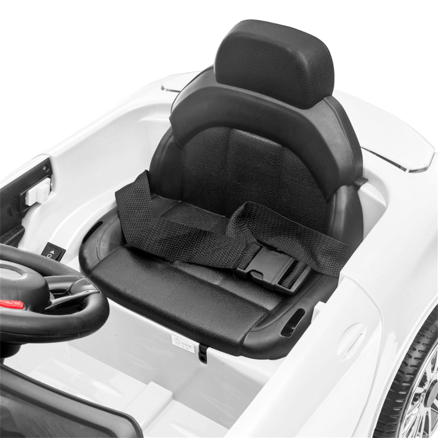 CIPACHO 12V Kids Ride On Electric Car for Kids with Parent Remote Control, Adjustable Speed, Safety Belt, Music&Lights, Ride on Toys for Toddler 1-3 Years, White