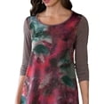 thumbnail image 3 of FASHIONWT Women Plus Size Printed Long Sleeve Round Neck Back To The Basics T-shirt Top, 3 of 4