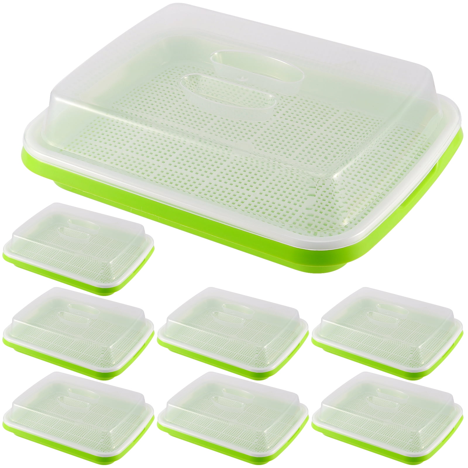 ZOENHOU 8 Pack Seed Sprouter Tray with Lid, Wheatgrass Growing Trays