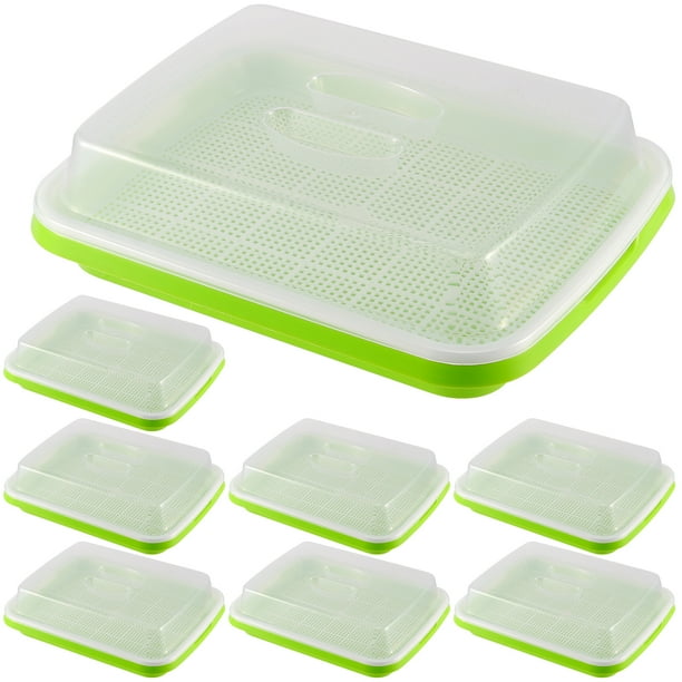 ZOENHOU 8 Pack Seed Sprouter Tray with Lid, Wheatgrass Growing Trays