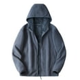thumbnail image 2 of Mens Jackets Casual Stylish Warm Jackets for Men Xxxl Hooded Thick Fleece Sherpa Lined Zip up Coats with Zipper Pockets Loose Casual Long Sleeve Outdoor Hiking Jacket Trendy Outerwear, 2 of 6
