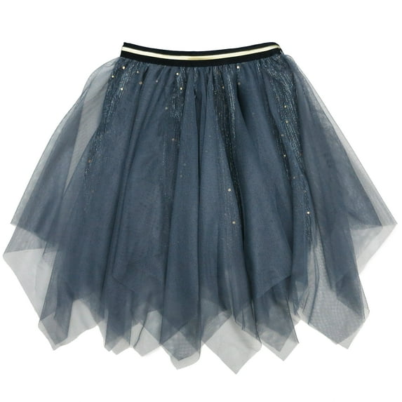 Wenchoice Gray Glitter Uneven Cut Tutu Skirt Girl'S M(3Y-4Y)